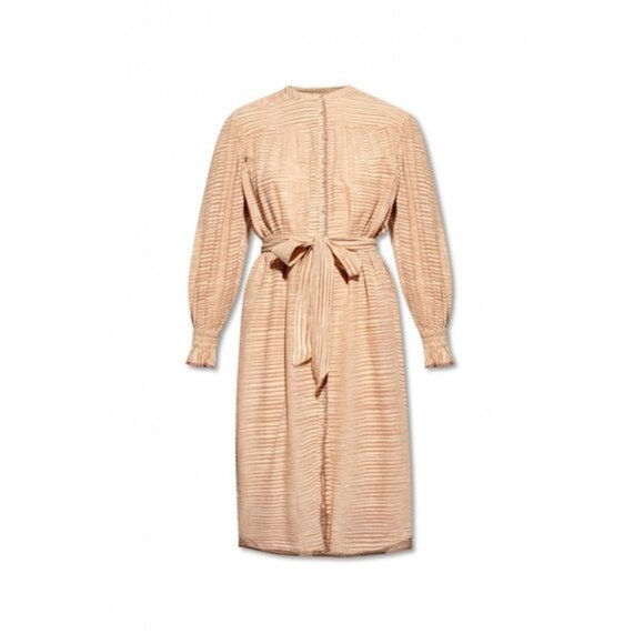 ULLA JOHNSON ‘FIORA’ beige STRIPED DRESS Size 6 - Picture 3 of 12